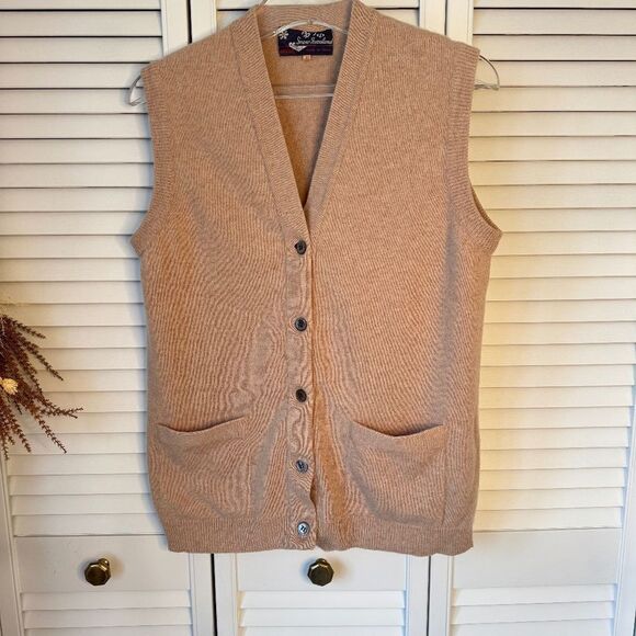 Snow Grassland  cashmere vest with buttons - 38 - Picture 1 of 5
